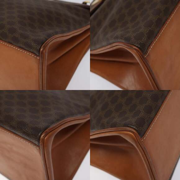 CELINE Macadam Canvas Hand Bag Pvc Leather Brown Gold - Picture 10 of 13